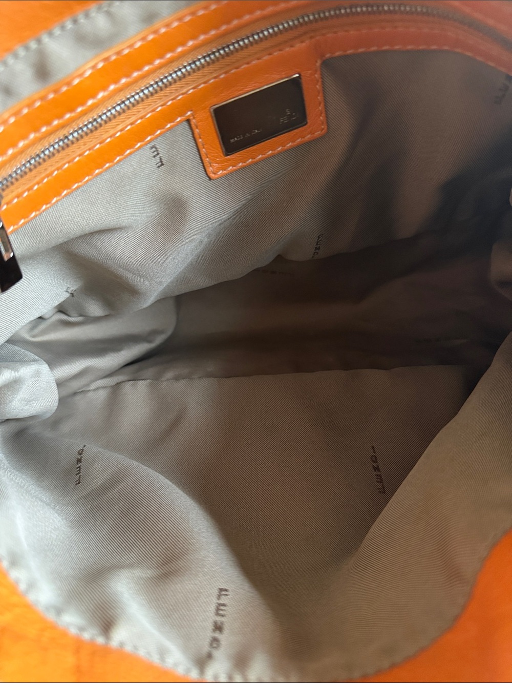 Fendi Mamma Baguette Leather Shoulder Bag - Orange w/ Fendi Selleria Long Wallet - Picture 8 of 15